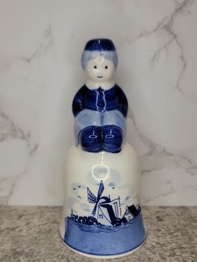 Vintage Blue Delft Little boy Bell